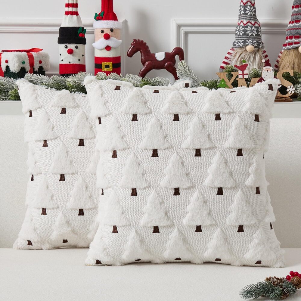 4845 UGASA Christmas Decorative Pillow Covers 20x20 Inch Soft Plush Faux
